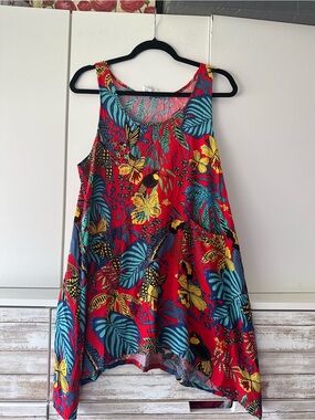 🌺 Island Planet Miami Beach Tropical Toucan Tank Fishtail Tunic Cover-Up